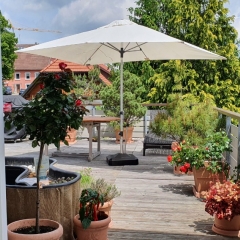 Blick von der Loggia zur Terrasse